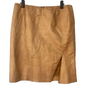 70's Vintage Venezia 100% leather gold skirt